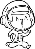 heureux, dessin animé, astronaute vecteur