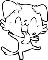 dessin animé chien haletant vecteur