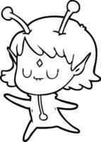 fille extraterrestre de dessin animé vecteur