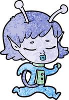 fille extraterrestre de dessin animé vecteur