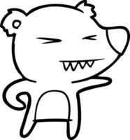 dessin animé ours en colère vecteur
