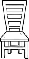 caricature de vieille chaise en bois vecteur
