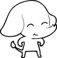 éléphant de dessin animé mignon vecteur