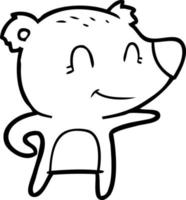 dessin animé amical d'ours vecteur