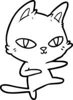 chat de dessin animé qui danse vecteur