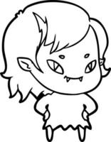 fille vampire amicale de dessin animé vecteur