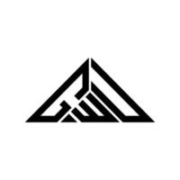 conception créative du logo de lettre gwu avec graphique vectoriel, logo gwu simple et moderne en forme de triangle. vecteur