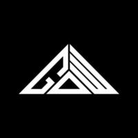 création de logo de lettre gow avec graphique vectoriel, logo gow simple et moderne en forme de triangle. vecteur