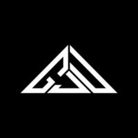 conception créative de logo de lettre gju avec graphique vectoriel, logo gju simple et moderne en forme de triangle. vecteur