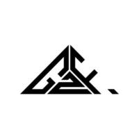 conception créative de logo de lettre gzf avec graphique vectoriel, logo gzf simple et moderne en forme de triangle. vecteur