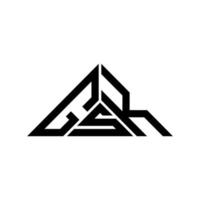 conception créative du logo de lettre gsk avec graphique vectoriel, logo gsk simple et moderne en forme de triangle. vecteur