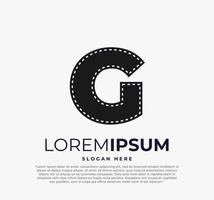 logo lettre g pour illustration vectorielle de film en bande et fond blanc vecteur