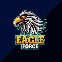 modèle vectoriel de logo de force spéciale de tête d'aigle pour la mascotte de conception, l'étiquette, l'insigne, l'illustration de l'emblème.