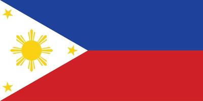 le drapeau national des philippines vector illustration. drapeau de la république des philippines avec couleur officielle et proportion précise. enseigne civile et étatique