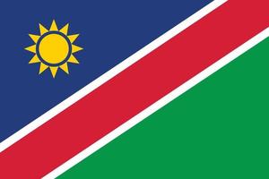 le drapeau national de l'illustration vectorielle de namibie. drapeau de la république de namibie avec couleur officielle et proportion précise. enseigne civile et étatique vecteur
