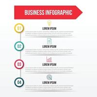 vecteur de modèle de conception infographique entreprise avec des icônes et 4 quatre options ou étapes. peut être utilisé pour le diagramme de processus, les présentations, la mise en page du flux de travail, la bannière, l'organigramme, le graphique d'informations