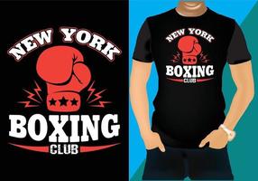 conception de t-shirt de boxe new york vecteur