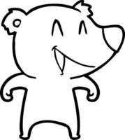 dessin animé ours qui rit vecteur
