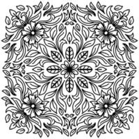 motif d'ornement floral symétrique mandala vecteur