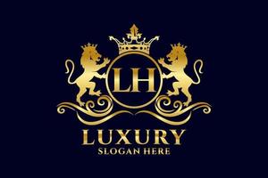 modèle initial de logo de luxe lh lettre lion royal dans l'art vectoriel pour les projets de marque luxueux et autres illustrations vectorielles.