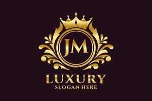 modèle de logo de luxe royal lettre jm initial dans l'art vectoriel pour les projets de marque luxueux et autres illustrations vectorielles.