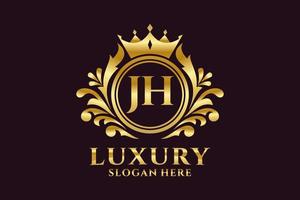 modèle de logo de luxe royal lettre jh initial dans l'art vectoriel pour les projets de marque luxueux et autres illustrations vectorielles.