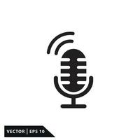 modèle de logo vectoriel icône microphone