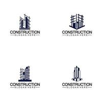 construction, réparation domiciliaire et création de logo de concept de construction, modèle de logo vectoriel de construction de maison