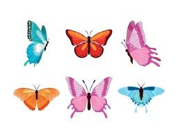 définir des papillons aquarelles vecteur