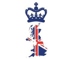 emblème du drapeau du royaume uni britannique avec une couronne rouge emblème national de leurope illustration vectorielle élément de conception abstraite vecteur