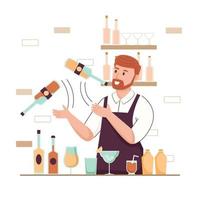 concept de barman à cocktails vecteur