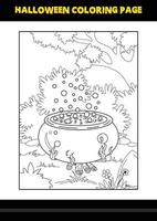 coloriage d'halloween pour les enfants. conception de page de coloriage d'art en ligne pour les enfants. vecteur