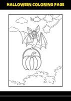 coloriage d'halloween pour les enfants. conception de page de coloriage d'art en ligne pour les enfants. vecteur