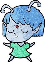 fille extraterrestre de dessin animé vecteur