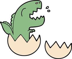 dinosaure dessin animé éclosion d'oeuf vecteur