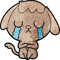 chien de dessin animé mignon qui pleure vecteur