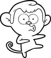 dessin animé singe dansant vecteur