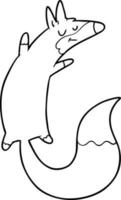 dessin animé renard sautant vecteur