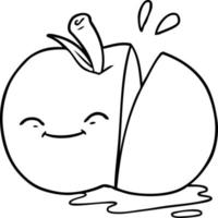 pomme en tranches de dessin animé vecteur