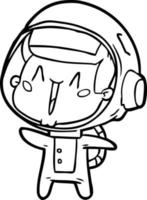 heureux, dessin animé, astronaute vecteur