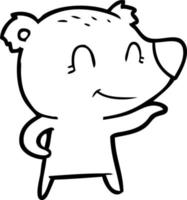 dessin animé amical d'ours vecteur