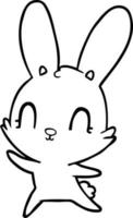 lapin de dessin animé mignon dansant vecteur