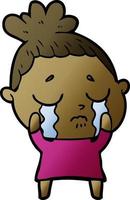 dessin animé femme qui pleure vecteur