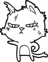 chat de dessin animé dur pointant vecteur