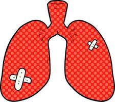 dessin animé poumons réparés vecteur