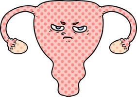 utérus en colère de dessin animé vecteur