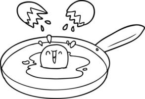 friture d'oeufs de dessin animé vecteur