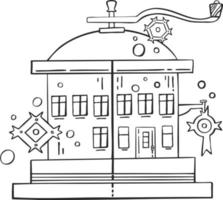 ligne, croquis tasse de thé ou de café, vecteur de silhouette de festin de thé