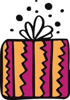 cadeaux de vecteur de ligne, logo de symbole de vacances cadeau noir