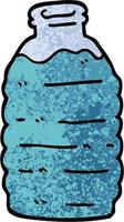 bouteille d'eau de dessin animé illustration texturée grunge vecteur